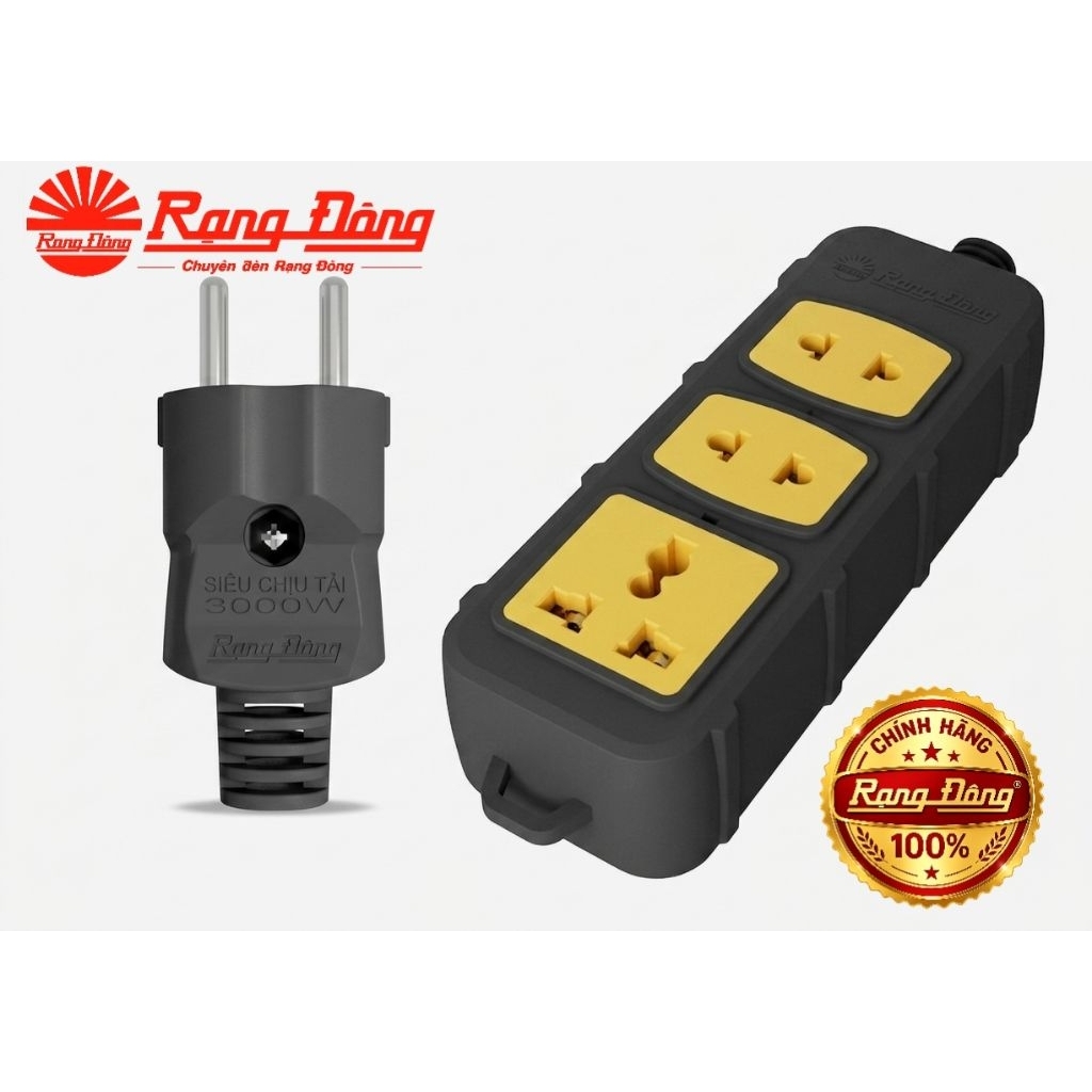 [Rạng Đông] Ổ cắm chịu tải OC10 6000w, phích cắm Rạng Đông.