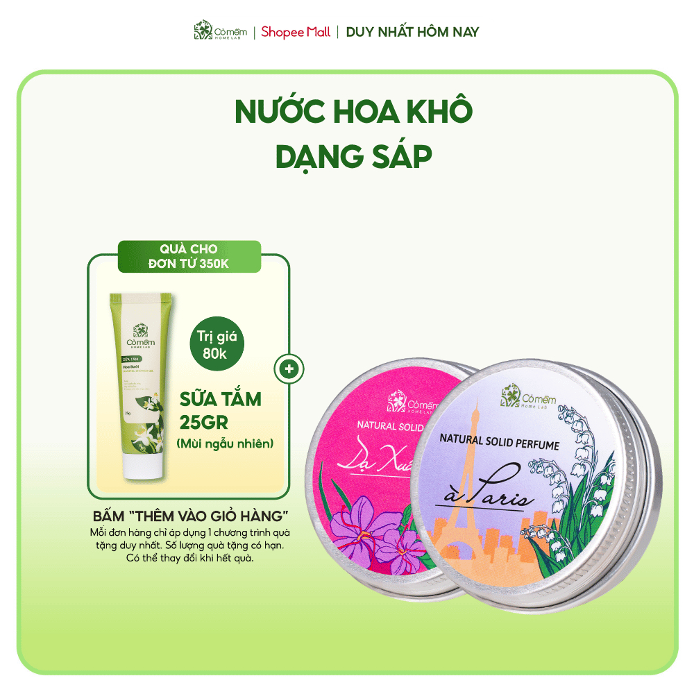 Nước Hoa Khô Dạng Sáp Cỏ Mềm 10g [Tặng Túi Vải]