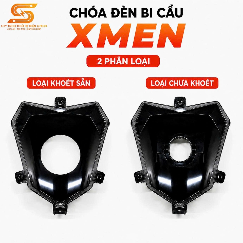 chóa đèn bi cầu Xmen khoét sẵn độ bi 3.0.đầy đủ choá và kính(tặng kèm ốc)