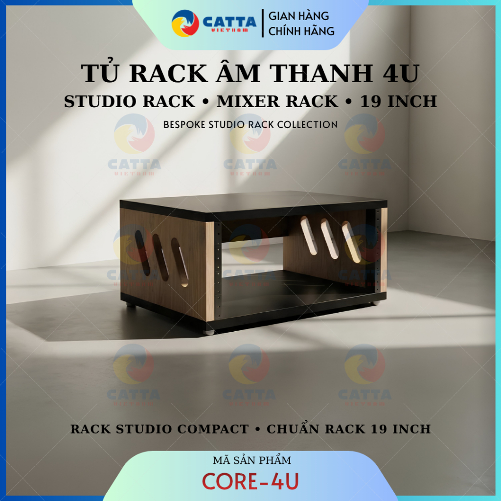 Tủ Rack Âm Thanh 4U CORE-4U – Rack Studio 19 Inch Đựng Mixer, Amply, Thiết Bị Âm Thanh