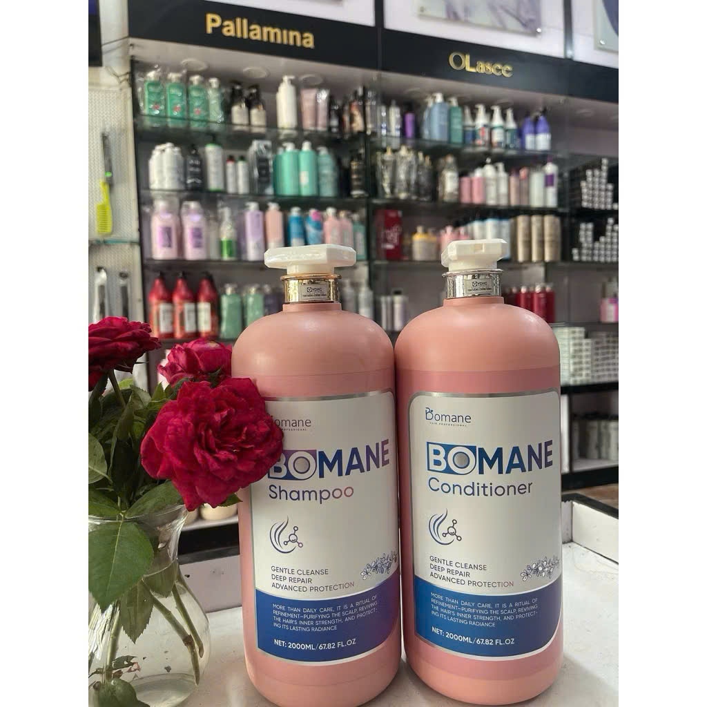 Combo Gội Xả Bomane Plus 2000ML PHỤC HỒI HƯ TỔN , DƯỠNG TÓC SIÊU MƯỢT