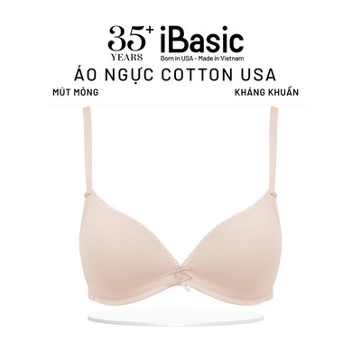 Áo ngực mặc áo dài nữ sinh iBasic không gọng mút mỏng cotton USA kháng khuẩn BRAY058