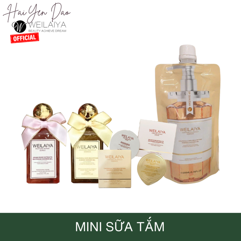 Sữa tắm Weilaiya cánh hoa hồng, sữa tắm tủy mật hoa hồng. Mini size 9ml