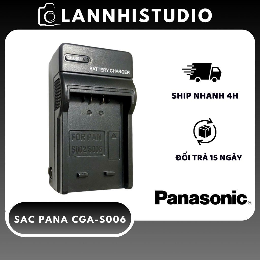 ⁠Sạc Pin Máy Ảnh Panasonic CGA-S006 CGR-S006 Dùng Cho Lumix FZ7 FZ8 FZ18 FZ28 FZ30 FZ35 FZ38 FZ50 - 