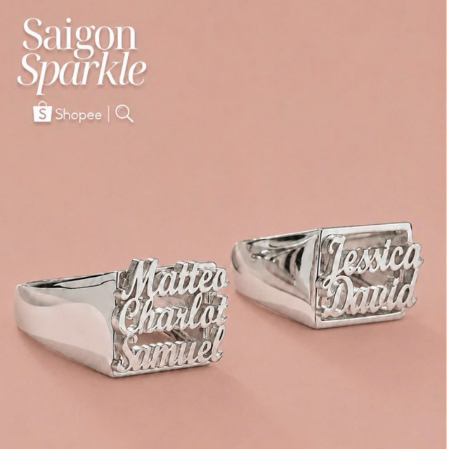 ✨ Personalized Name Ring Stainless Steel Custom Letter Signet Ring Gold Plated Gift for Couples Wedd