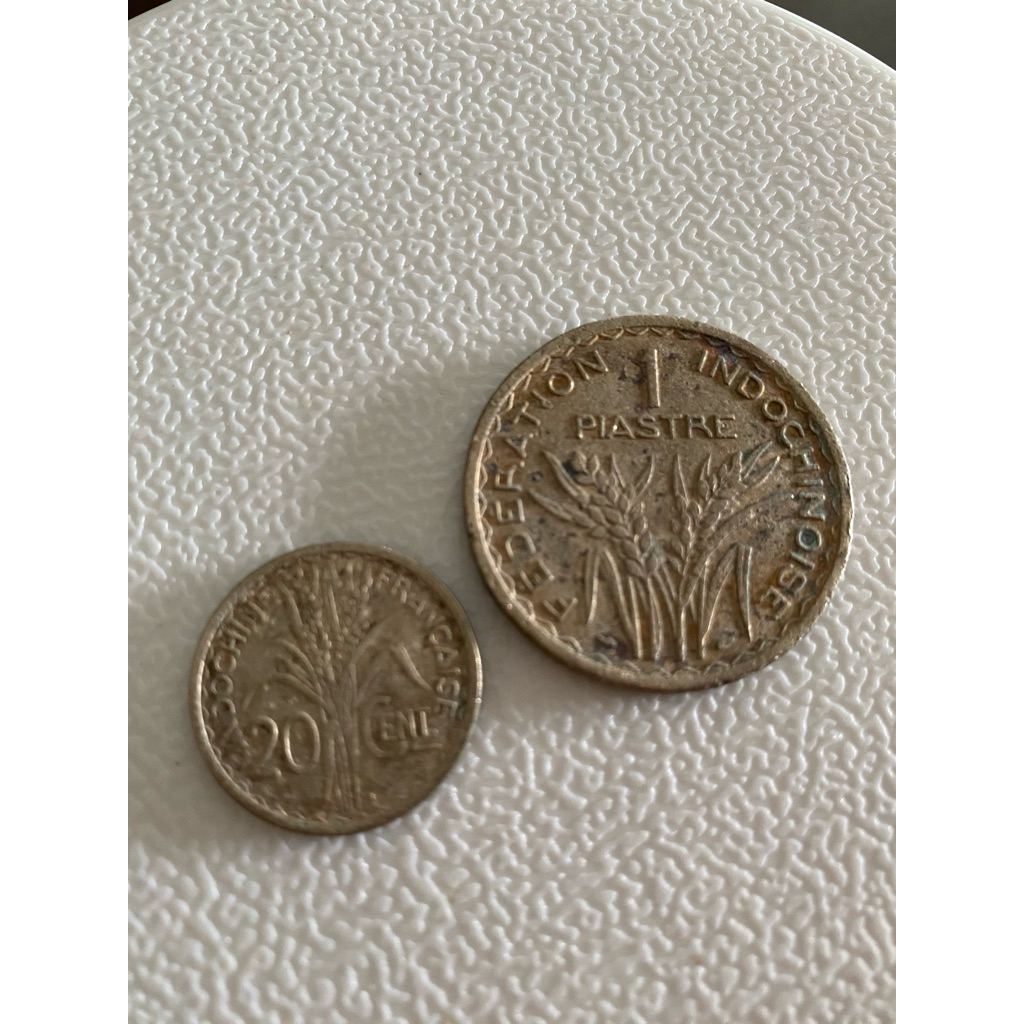 Bộ xu đông dương, 20cent, 1piastre