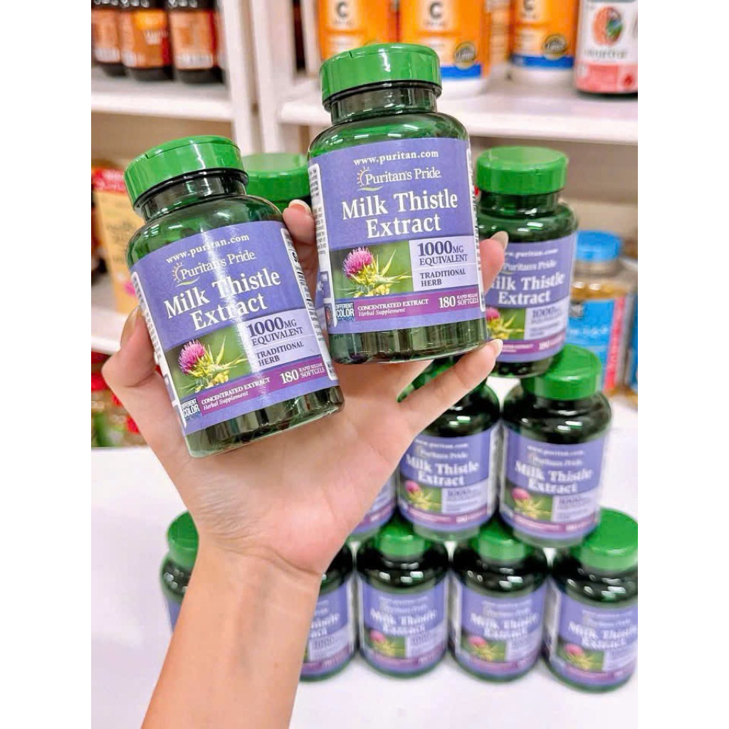 VIÊN UỐNG BỔ GAN Puritan's Pride MILK THISTLE EXTRACT 1000MG 180 VIÊN HỖ TRỢ CHĂM SÓC GAN