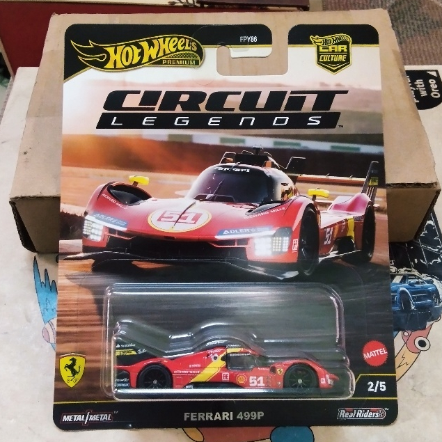 Xe Mô Hình Hot Wheels Premium Ferrari 499P tặng kèm Protect card