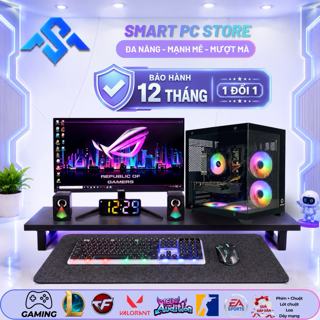 Bộ Máy Tính PC Kèm Màn Gaming Ryzen 5 3600 RAM 16GB VGA RTX 3060 Chiến Game, Đồ Hoạ, Edit Render Vid