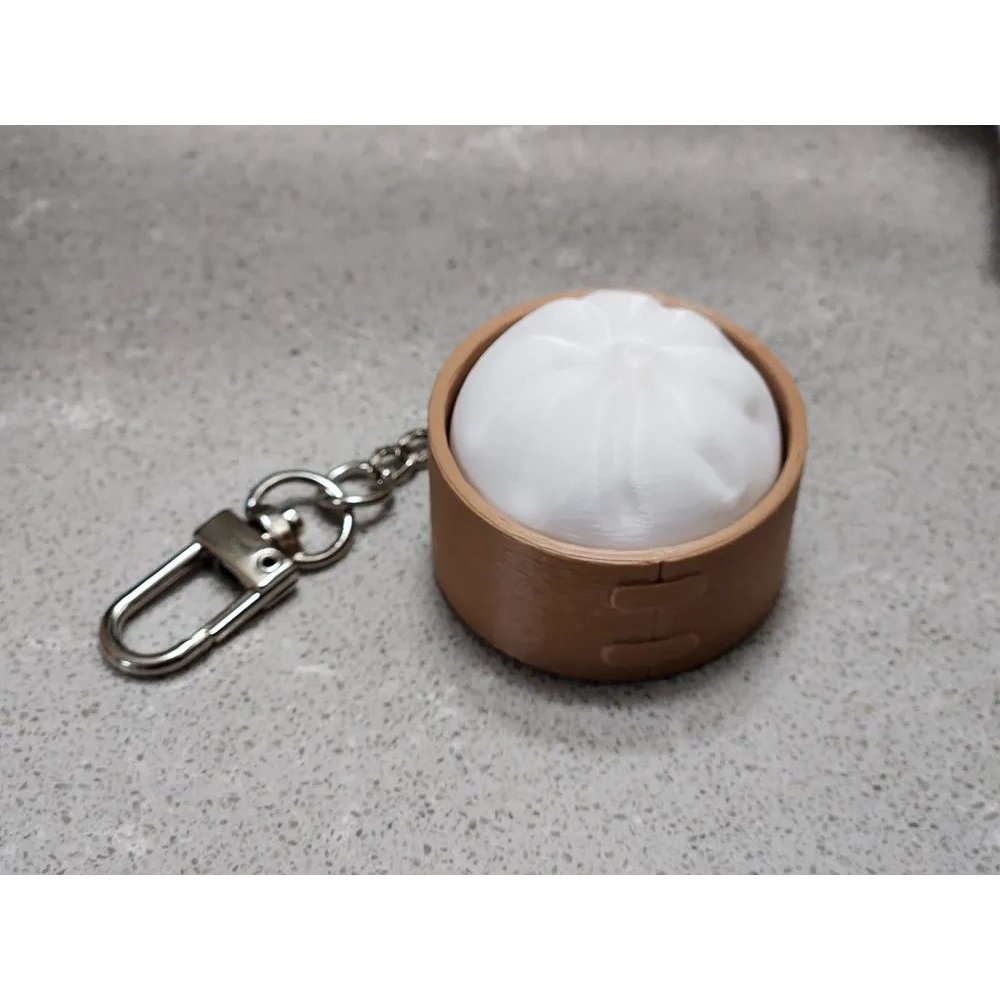 Móc Khóa Bánh Bao Xửng Hấp Mini - Móc Khóa Bánh Bao Thỏ Dễ Thương Cài Balo, Túi Xách, Chìa Khóa