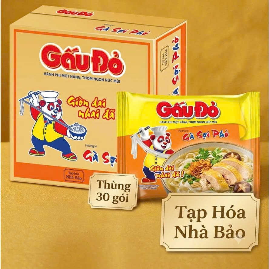 MÌ GẤU ĐỎ GÀ SỢI PHỞ -  thùng 30 Gói