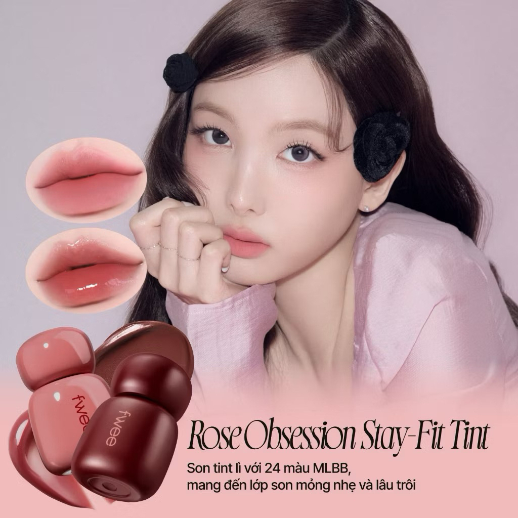 (HÀNG US CHÍNH HÃNG) SON TINT KEM FWEE ROSE OBSESSION STAY FIT LIP TINT