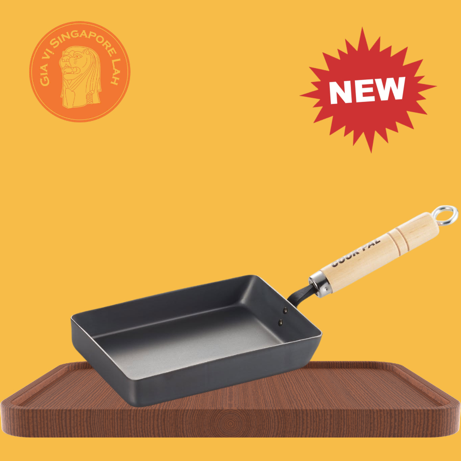 Yoshikawa - Chảo vuông cuộn trứng chống dính cao cấp Yoshikawa Nhật Bản / Cook-Pal REN Carbon Steel 