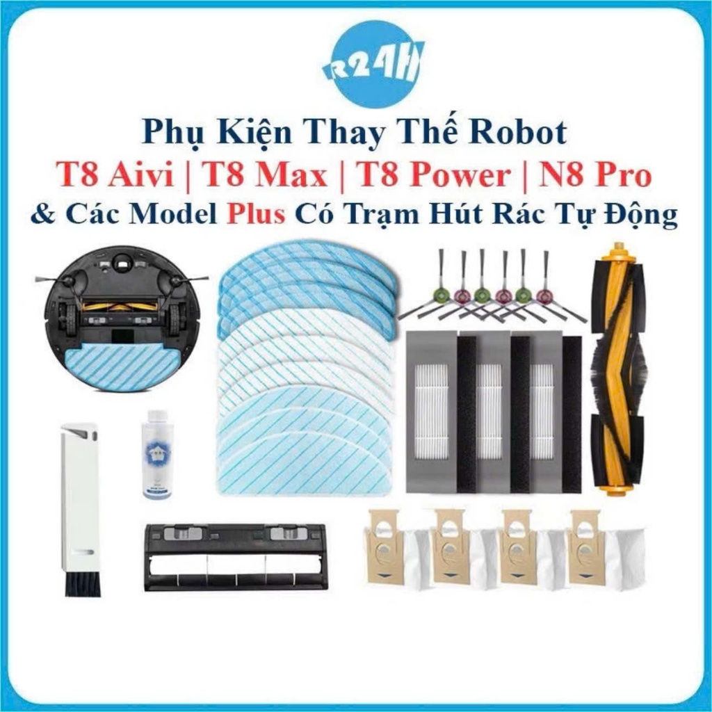 Phụ Kiện Thay Thế Robot Hút Bụi T8 AIVI, T8 Max, T8 Power, N8 Pro và các bản Plus có trạm hút rác tự