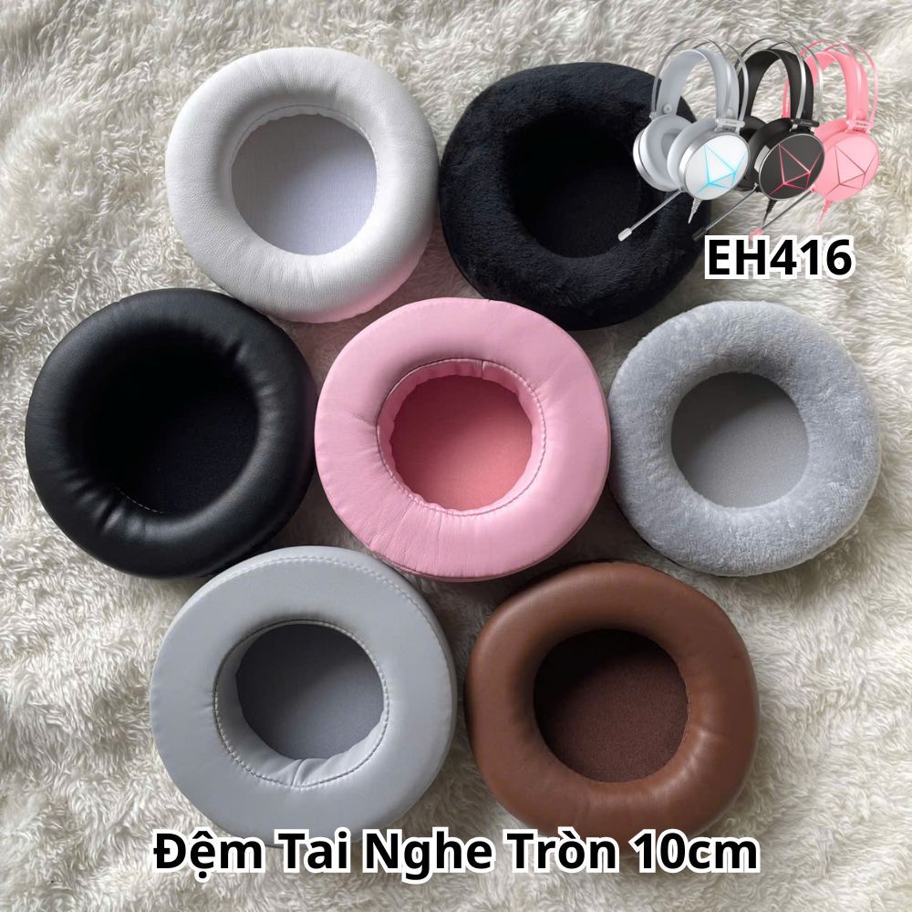 Đệm Tai Nghe 10cm DAREU EH416 Thay Thế Earpad Da PU Vải Nhung Gaming Máy Tính Phòng Net
