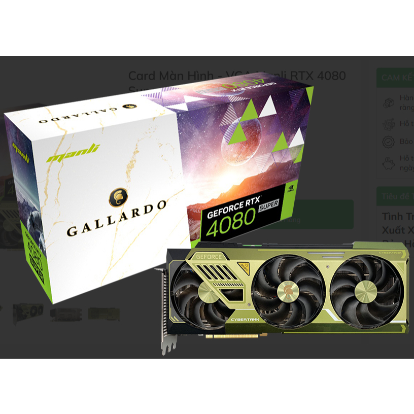 Cụm Fan tản nhiệt card Màn Hình - VGA Manli RTX 4090 Super Gallardo