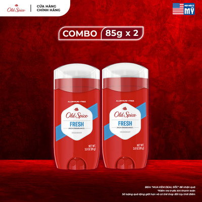 Combo 2 chai Sáp khử mùi OLD SPICE Fresh 85g, tươi mát, sảng khoái, ngăn ố vàng áo, thơm lâu - Mỹ