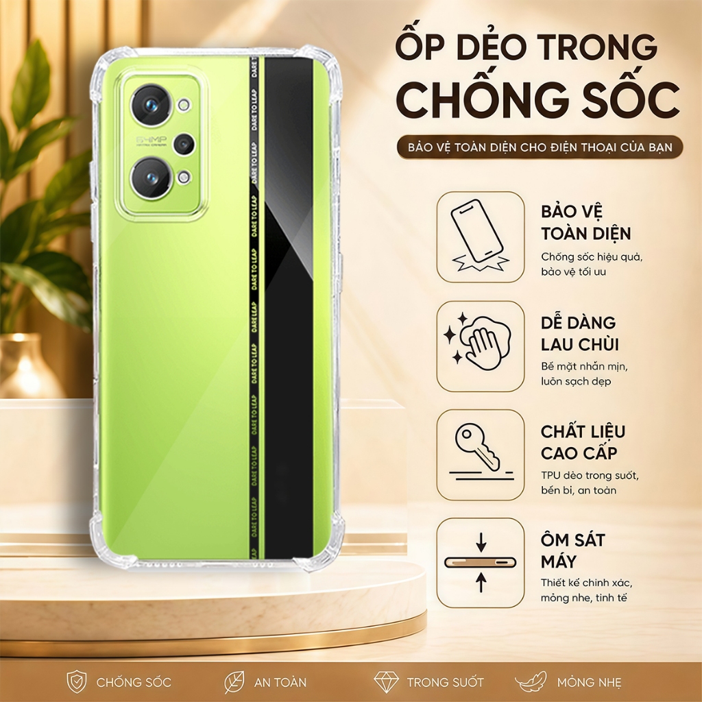 Ốp lưng Realme GT Neo 2 , 3T , GT 2 5G , Q5 Pro chống sốc trong suốt silicon dày xịn-HD STORE