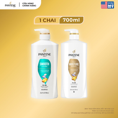 Dầu Gội PANTENE Pro-V Mỹ Dưỡng Ẩm Phục Hồi/ Tóc Dày Bồng Bềnh/ Sạch Sâu/ Suôn Mượt Óng Ả - Chai 700ML