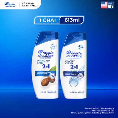 Dầu Gội Sạch Gàu HEAD & SHOULDERS Mỹ Sạch Sâu/ Dành Cho Da Đầu Khô - Chai 613ML