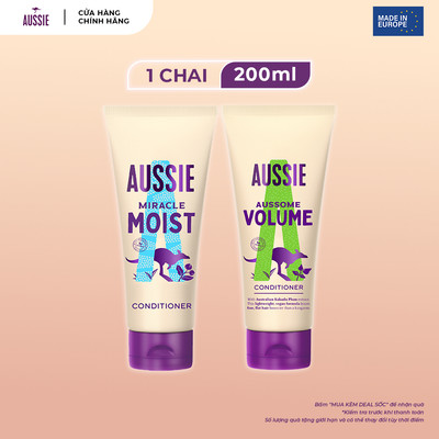 Dầu xả thuần chay Aussie, dưỡng tóc ẩm mượt và bồng bềnh 200ml - Châu Âu