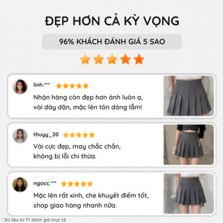 Chân Váy Xếp Ly Trơn Nữ Cao Cấp Chữ A Có Quần Bảo Hộ Form Tôn Dáng Vải Dày Đứng Form Phong Cách Hàn Quốc