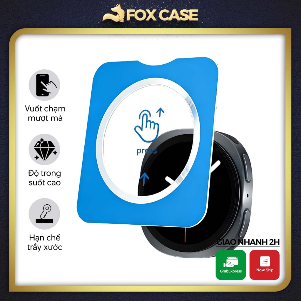 Cường lực Watch Ultra, Watch 9, Watch 8, Watch 7, Watch 6, Watch 5, Watch 4 có khuôn - Fox Case