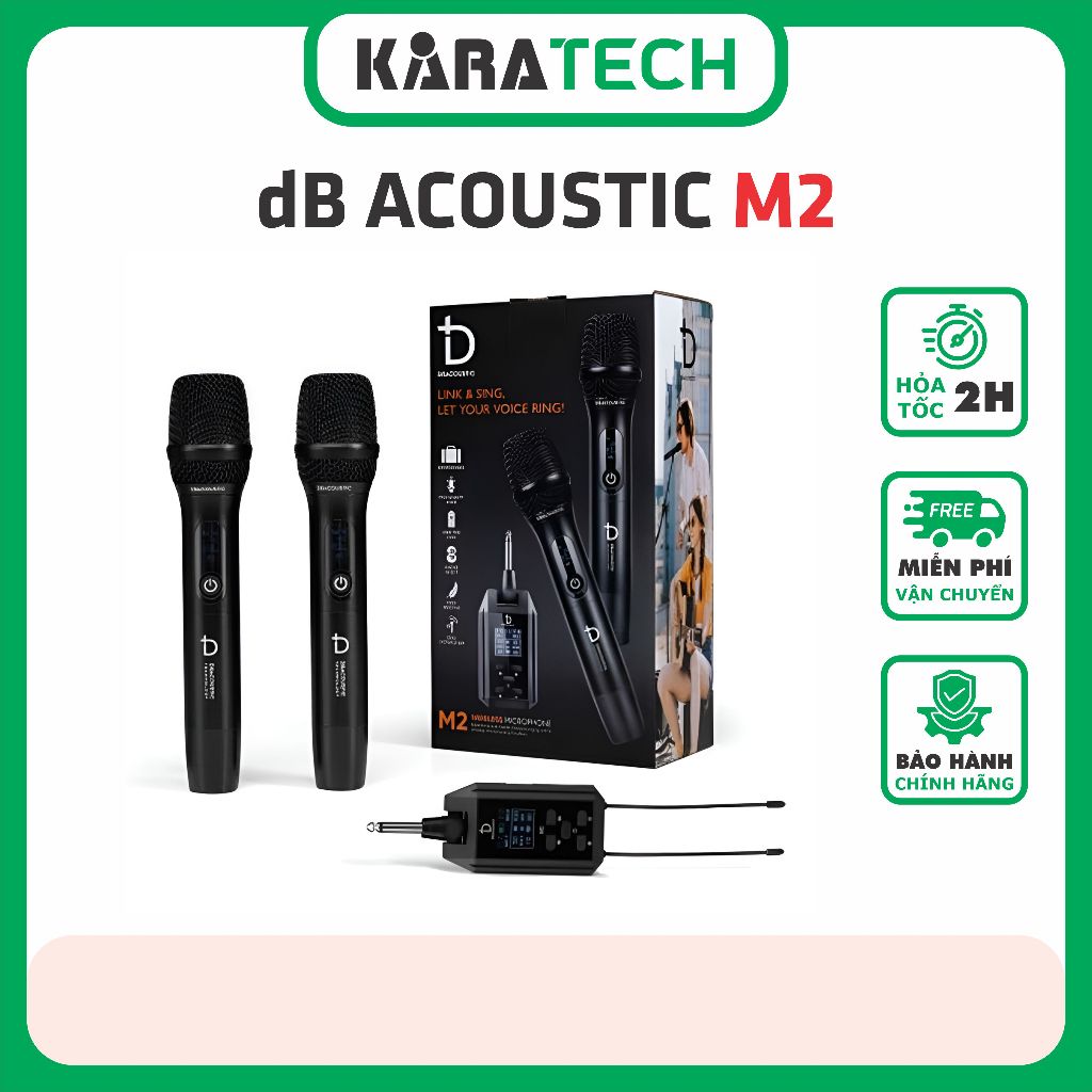 Micro không dây DBACOUSTIC M2 chính hãng, Bảo hành 12 tháng