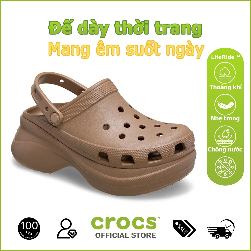 CROCS BAE CLOG dép nữ Giày phụ nữ mẫu 206302-COFFEE