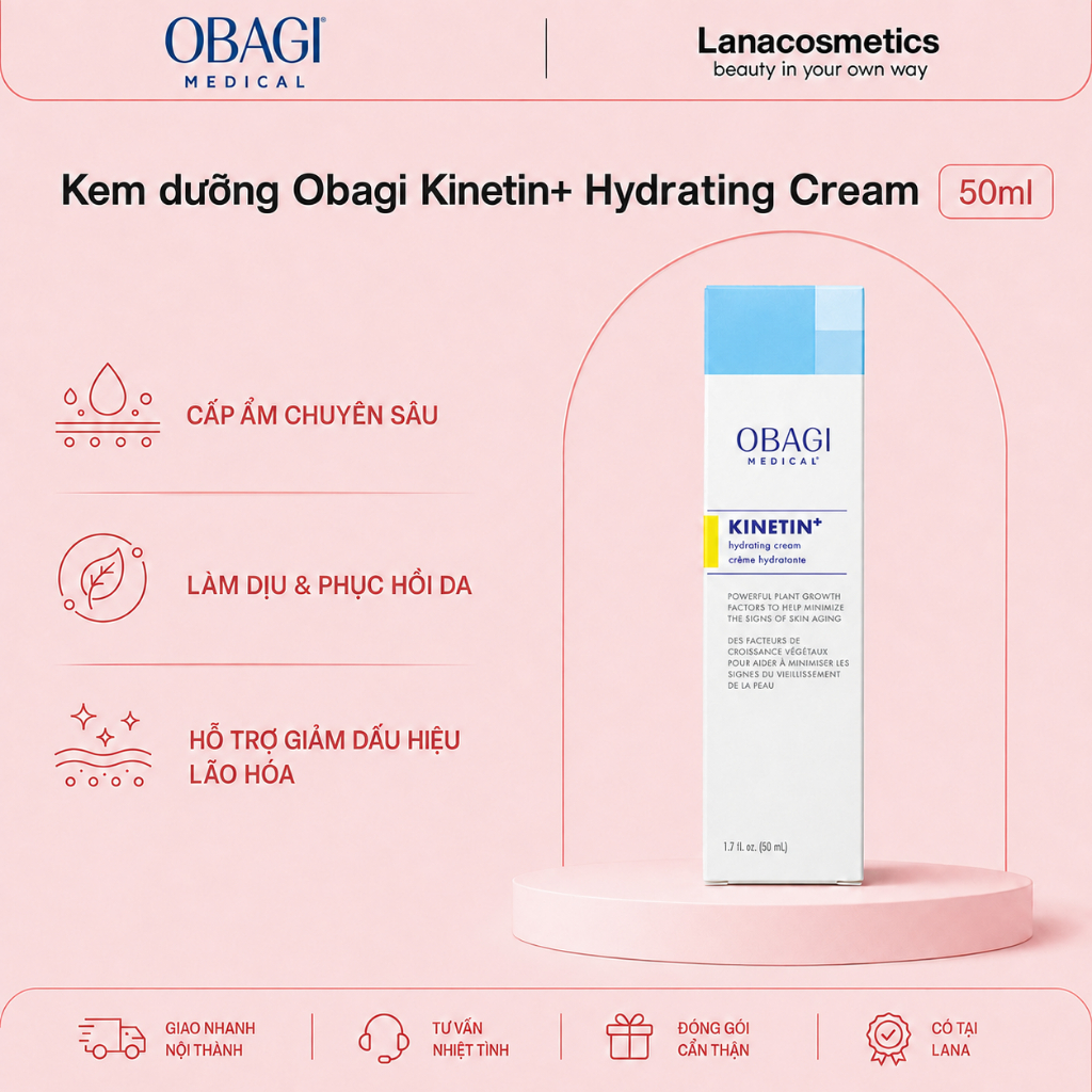 Kem dưỡng phục hồi, dịu da Obagi Kinetin+ Hydrating Cream 50ml