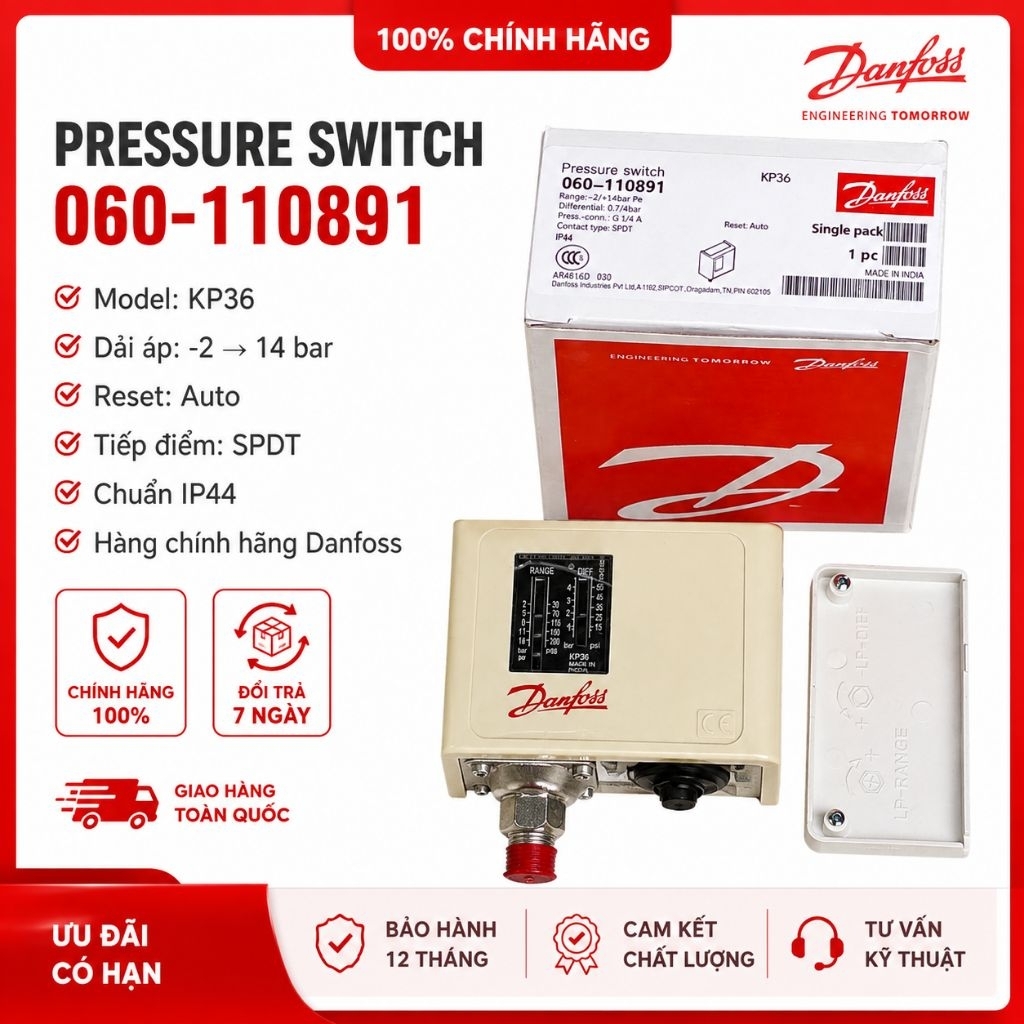 Rơ Le Áp Suất Danfoss KP36 060-110891 Chính Hãng