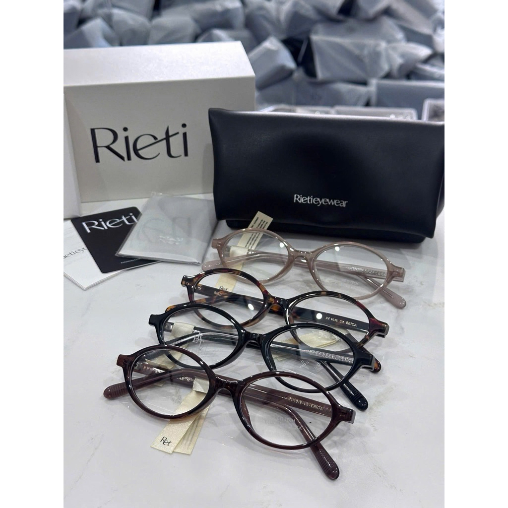 RIETI ERICA RT1018 - Kính mắt chuyên lắp cận Rieti Hàn Quốc dáng oval cho nữ chống ánh sáng xanh