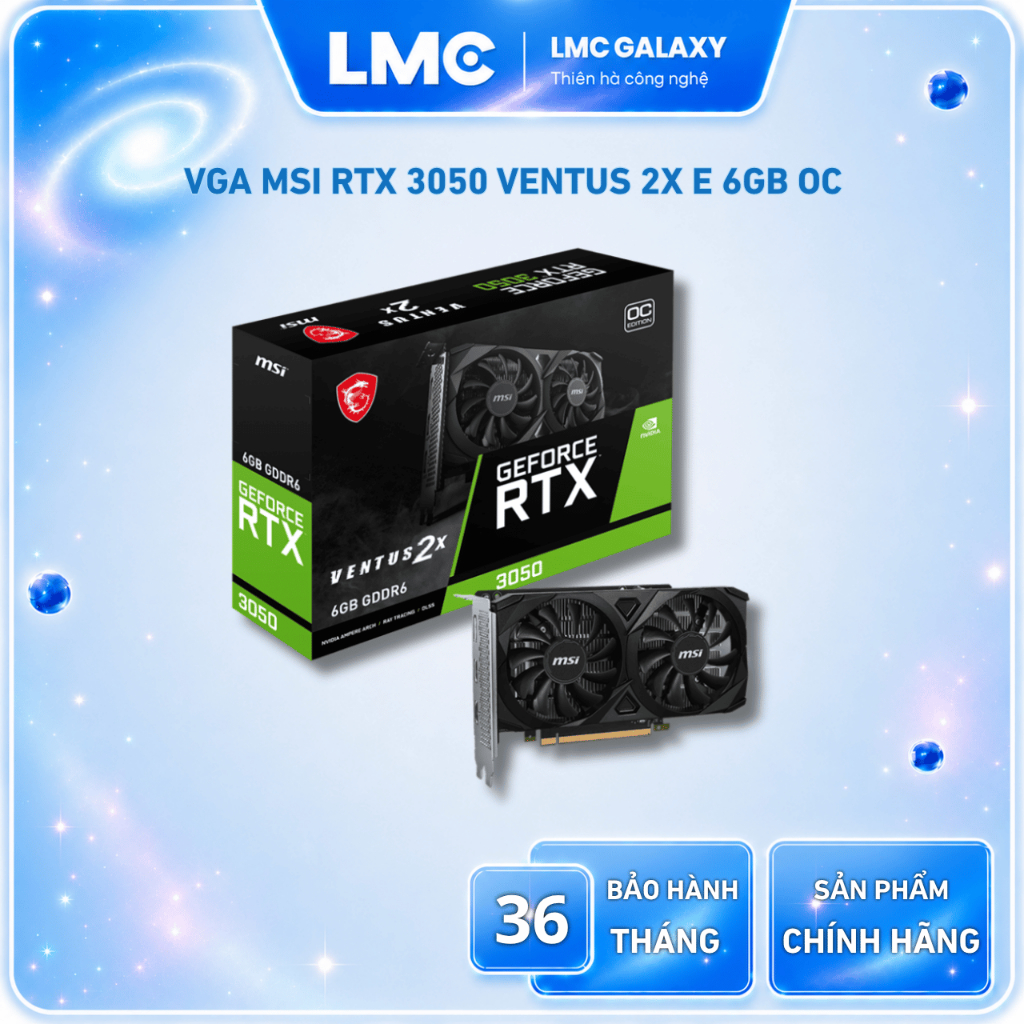 VGA MSI GeForce RTX 3050 VENTUS 2X E 6GB OC GDDR6