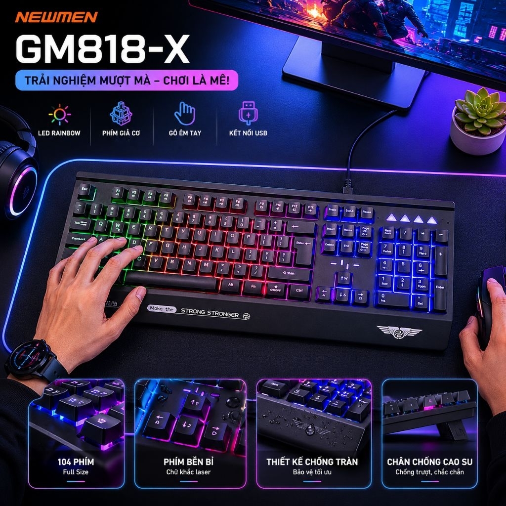 BÀN PHÍM giả cơ NEWMEN STARNET GM818-X