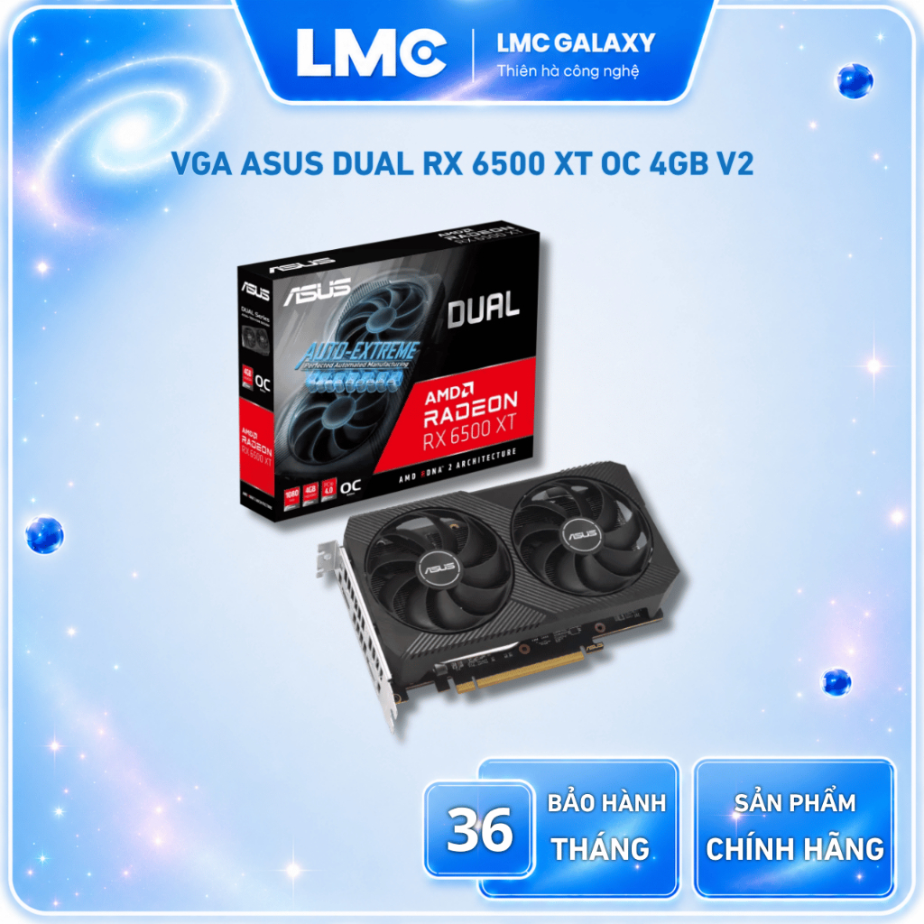 VGA Asus DUAL Radeon RX 6500 XT OC 4GB V2