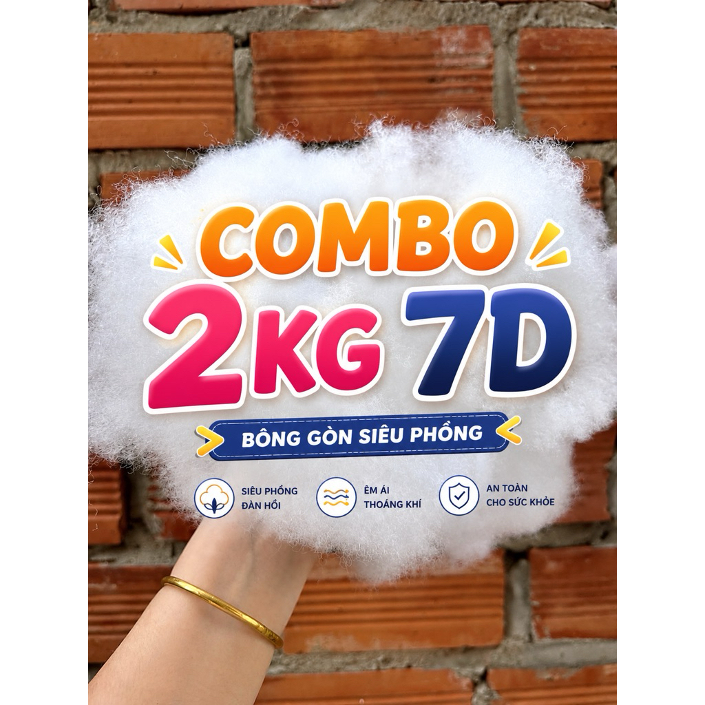 bông gòn 7D.bông gòn nhồi thú 2kg