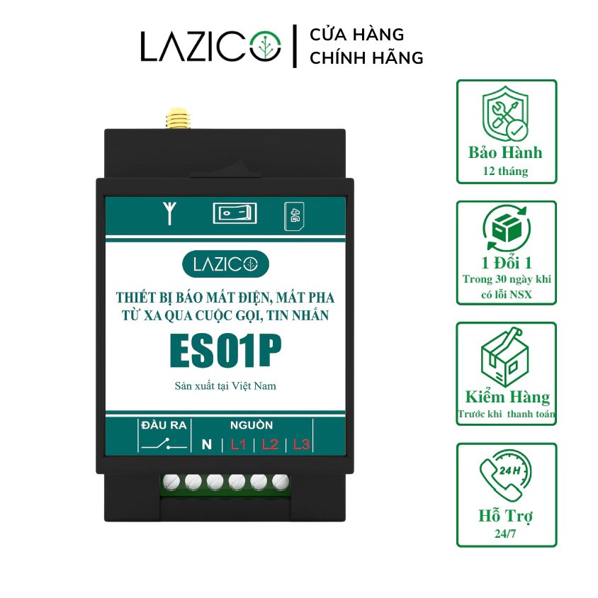 ES01P SIM 4G 3 Pha- THIẾT BỊ BÁO MẤT PHA, CẢNH BÁO MẤT ĐIỆN TỪ XA CHÍNH XÁC TỪNG PHA QUA ĐIỆN THOẠI 