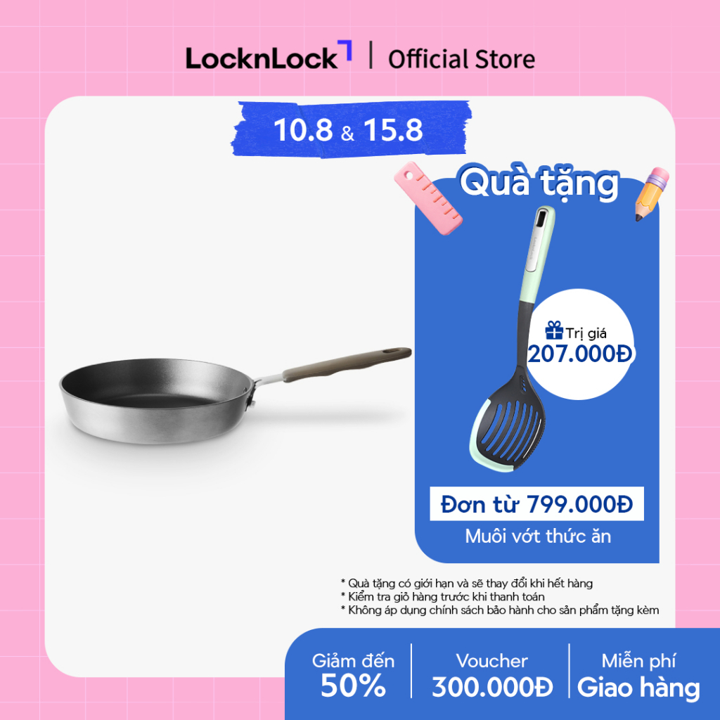 Chảo chiên Lock&Lock Handycook có tay cầm 16 Cm - Màu xám LHD1163