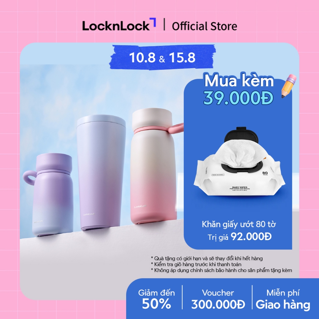 Bình giữ nhiệt LocknLock Metro Studio Gradation tumbler 540ml, 480ml và 350ml bằng thép không gỉ