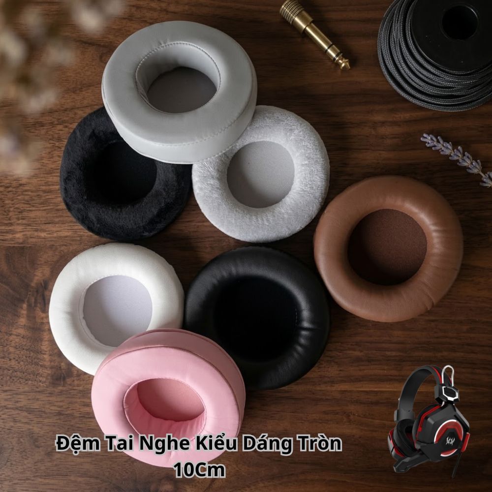 Đệm Tai Nghe 10cm GS200 Thay Thế Earpad Gaming Máy Tính Da PU Vải Nhung Đệm Tai Tròn