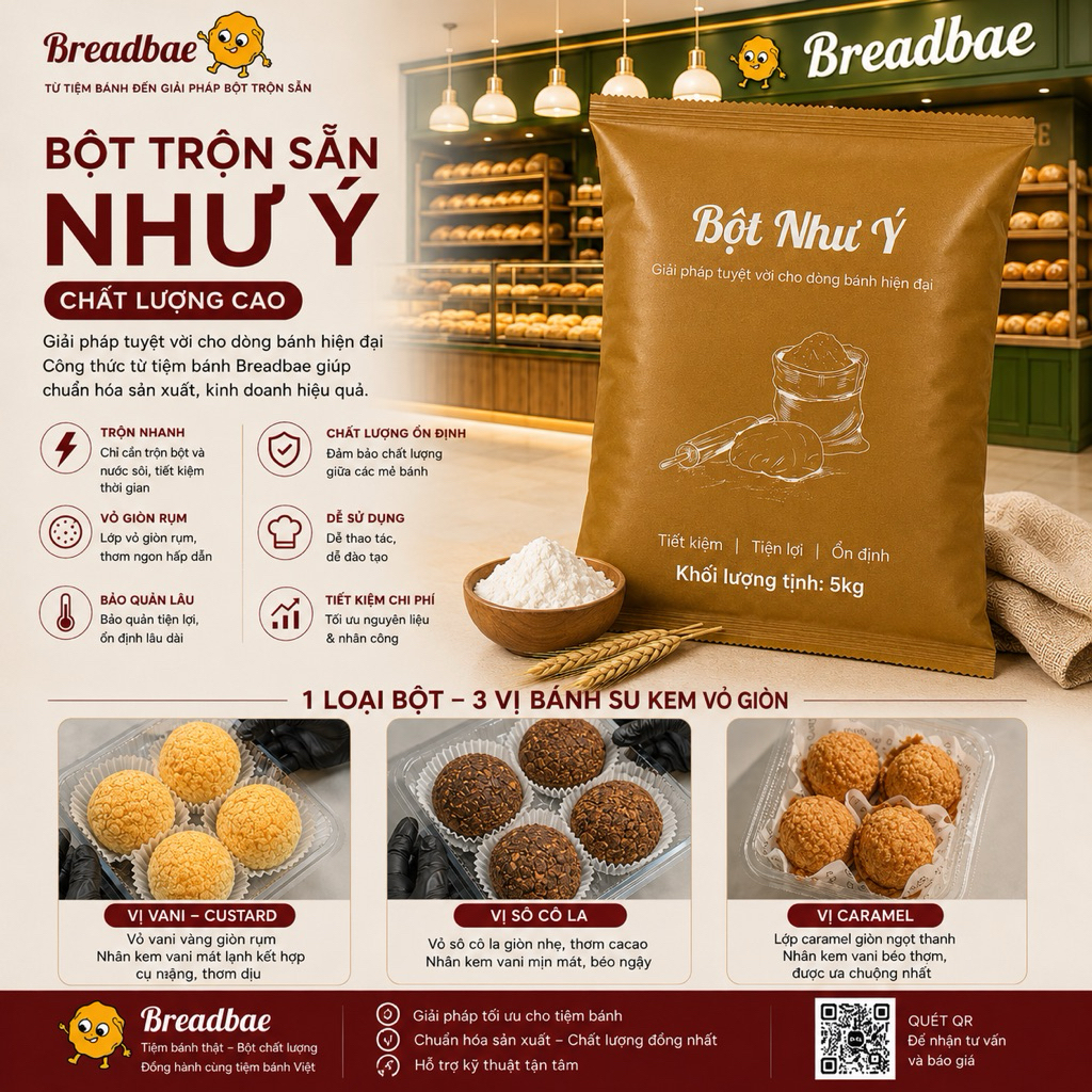 Bột Su Kem - Su kem vỏ giòn - 1kg