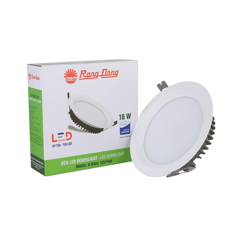 [CÓ VAT] ĐÈN LED ÂM TRẦN RẠNG ĐÔNG CHÍNH HÃNG, ĐÈN LED ÂM TRẦN AT04 155/16W CAO CẤP SANG TRỌNG