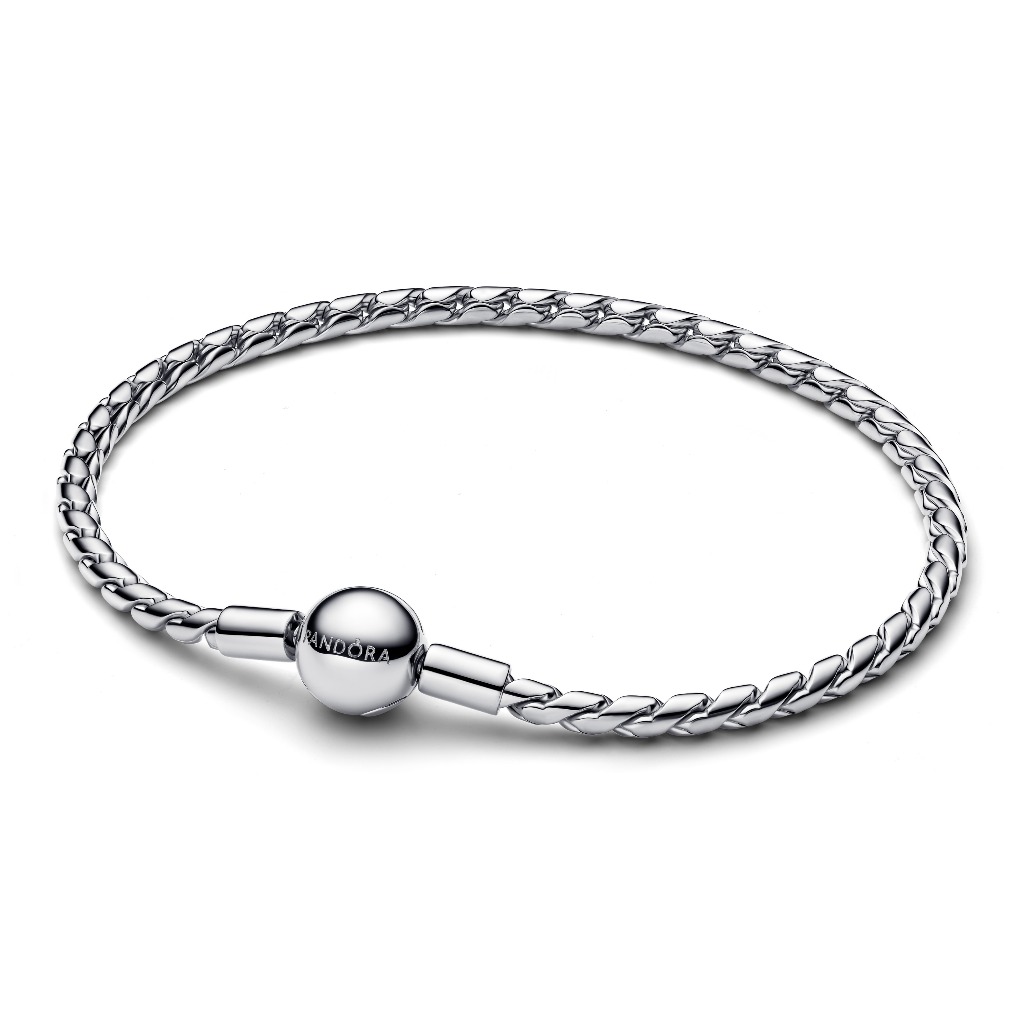 Vòng Tay Pandora Bạc Khóa Tròn Xoắn Dấu Ấn 25 Năm - Round Clasp Wing Chain Bracelet