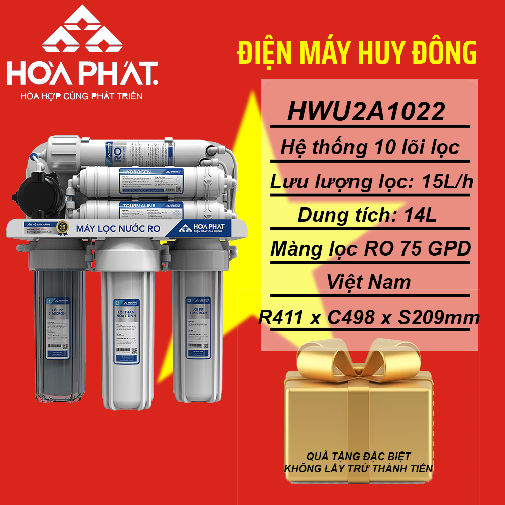 Máy lọc nước RO Hòa Phát gầm khung treo HWU2A1022