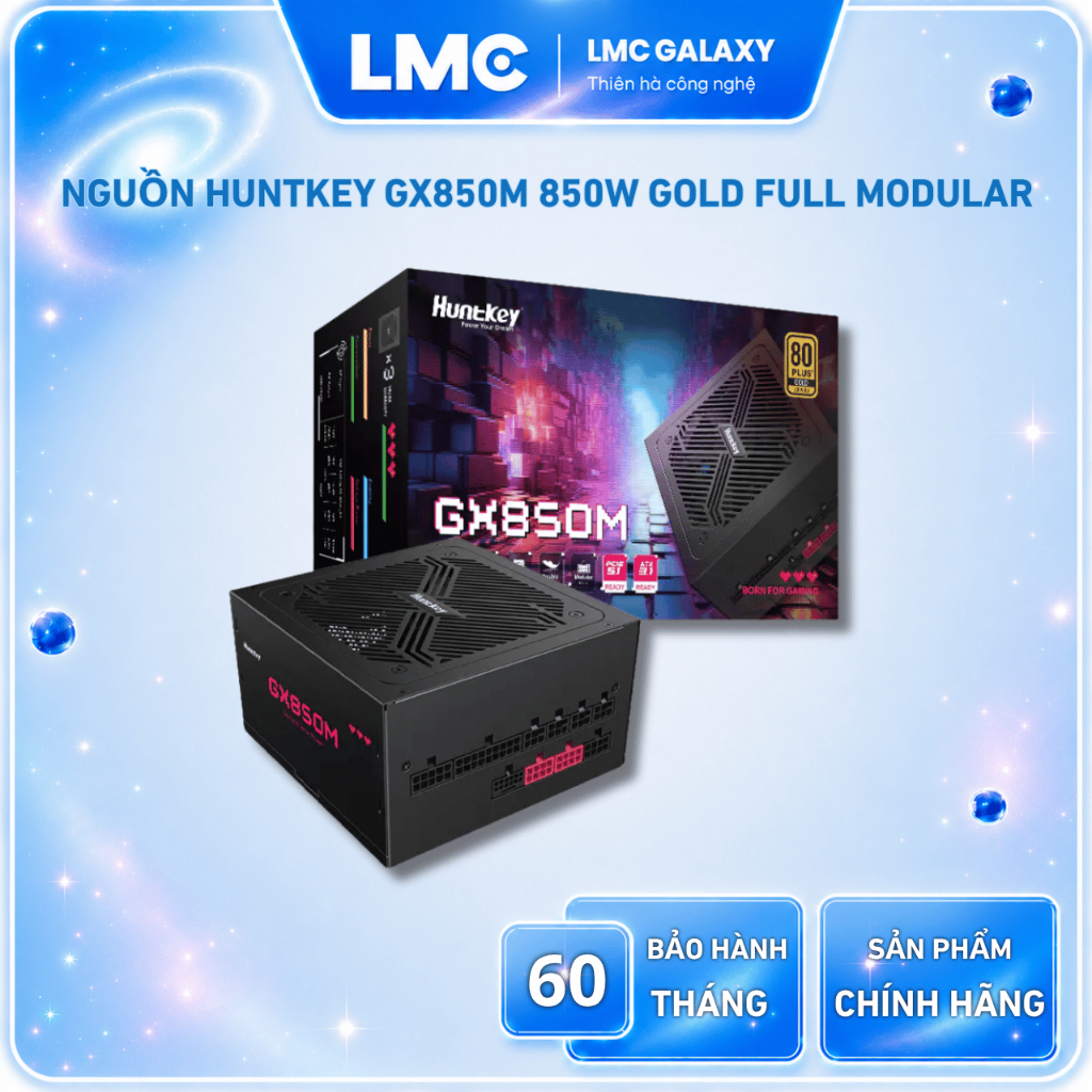 Nguồn Huntkey GX850M ( 850W - 80 Plus Gold - Full Modular - ATX )