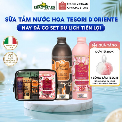 Sữa tắm nước hoa Tesori d'Oriente 500ml - 25ml - Dưỡng ẩm mịn da, lưu hương lâu đến 8H, nhập khẩu Italy (Kèm vòi)