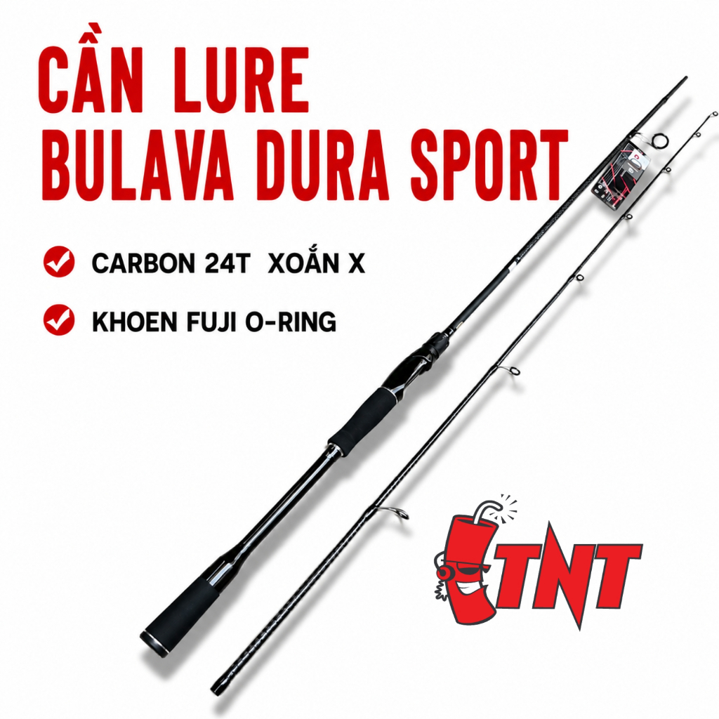 Cần Lure Ngang, Đứng - BULAVA DURA SPORT Cần Lure Carbon 24T, Xoắn X Toàn Thân