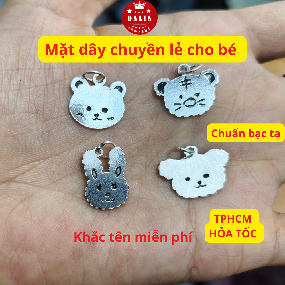 Dây chuyên bạc mặt lẻ,Gấu,Thỏ miễn phí khắc tên, số DaLiA Jewelry thiết kế xinh xăn,quà tặng ý nghĩa