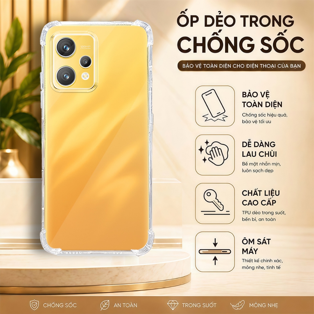 Ốp lưng Realme 9 , 9 Pro 5G , 9 Pro Plus 5G , Q5 chống sốc trong suốt silicon dày xịn-HD STORE