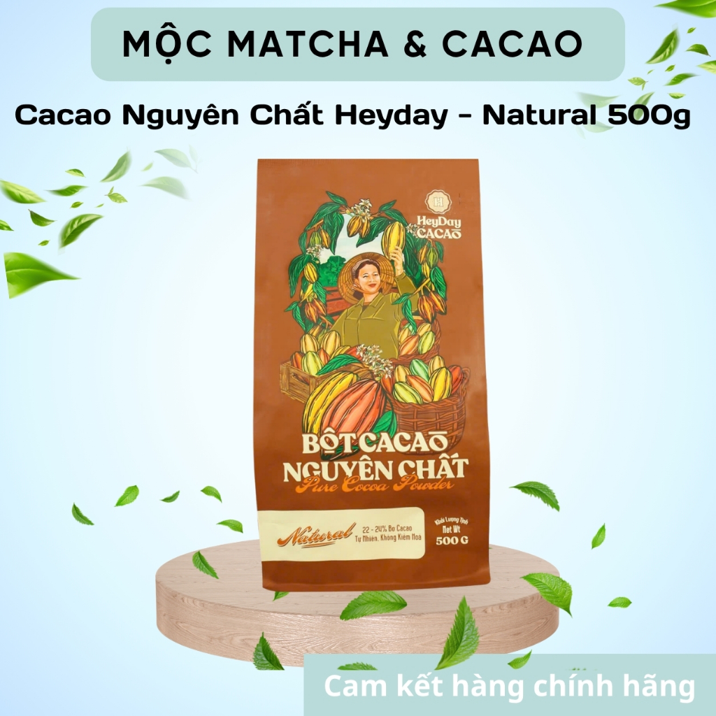 Bột Cacao Nguyên Chất Heyday - Dòng Natural Không Kiềm Hóa (túi giấy 225g, 500g)